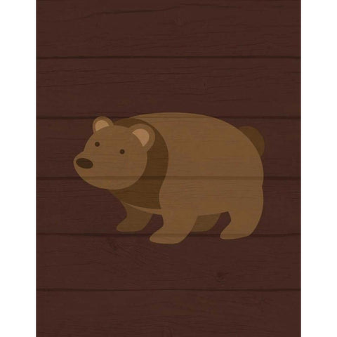 Woodland Bear Gold Ornate Wood Framed Art Print with Double Matting by Robinson, Tamara