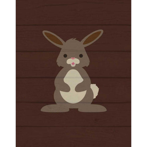 Woodland Bunny Gold Ornate Wood Framed Art Print with Double Matting by Robinson, Tamara