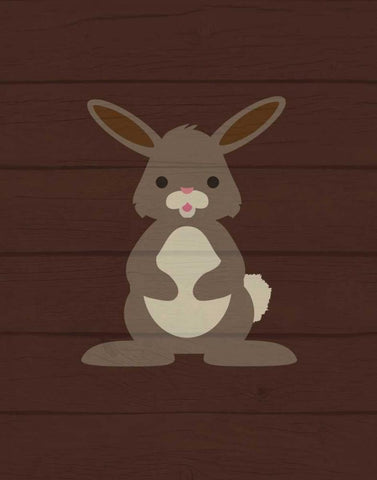 Woodland Bunny White Modern Wood Framed Art Print with Double Matting by Robinson, Tamara