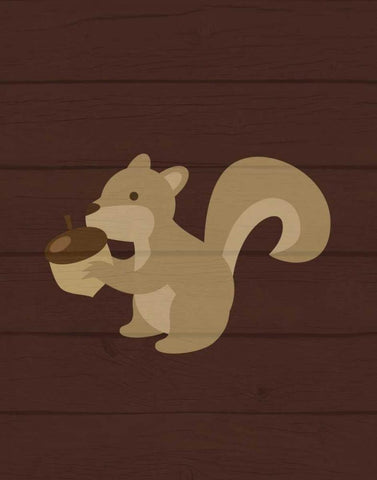 Woodland Squirrel Black Ornate Wood Framed Art Print with Double Matting by Robinson, Tamara