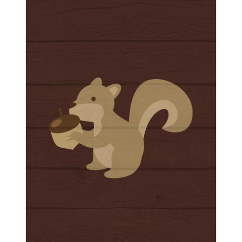 Woodland Squirrel Black Modern Wood Framed Art Print with Double Matting by Robinson, Tamara