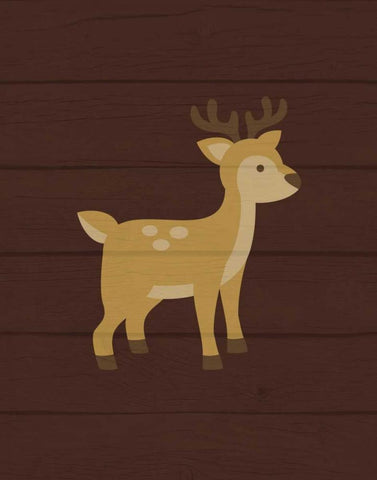 Woodland Deer Black Ornate Wood Framed Art Print with Double Matting by Robinson, Tamara