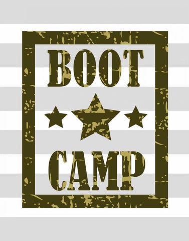 Boot Camp White Modern Wood Framed Art Print with Double Matting by Robinson, Tamara