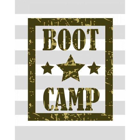 Boot Camp Black Modern Wood Framed Art Print by Robinson, Tamara