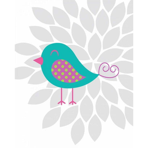 Bird Flower II Black Modern Wood Framed Art Print by Robinson, Tamara