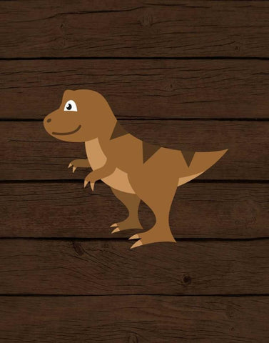 Dinosaur Wood IV Black Ornate Wood Framed Art Print with Double Matting by Robinson, Tamara