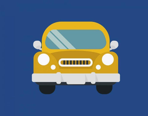 Car I White Modern Wood Framed Art Print with Double Matting by Robinson, Tamara