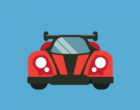 Car IV White Modern Wood Framed Art Print with Double Matting by Robinson, Tamara