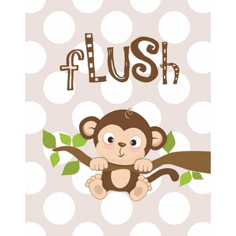 Monkey Flush Black Modern Wood Framed Art Print with Double Matting by Robinson, Tamara