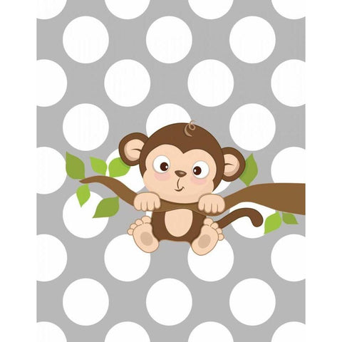 Monkey III Black Modern Wood Framed Art Print with Double Matting by Robinson, Tamara