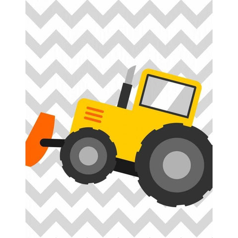 Construction Chevron I White Modern Wood Framed Art Print by Robinson, Tamara