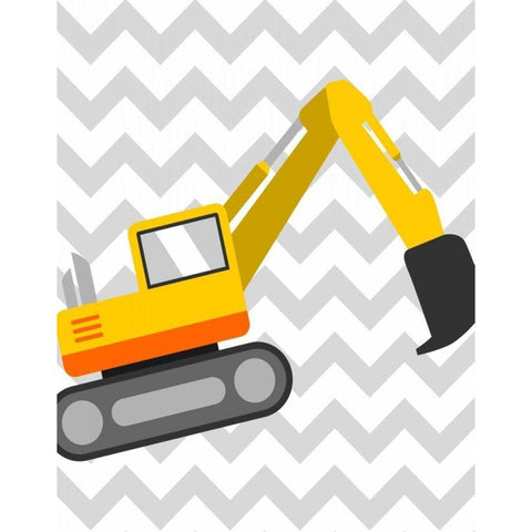 Construction Chevron IV Black Modern Wood Framed Art Print by Robinson, Tamara