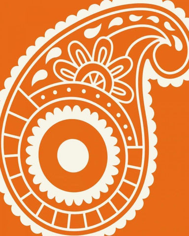 Paisley Feather I White Modern Wood Framed Art Print with Double Matting by Robinson, Tamara