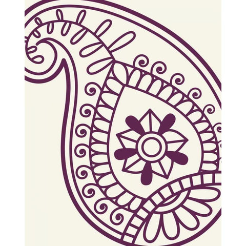 Paisley Feather V White Modern Wood Framed Art Print by Robinson, Tamara