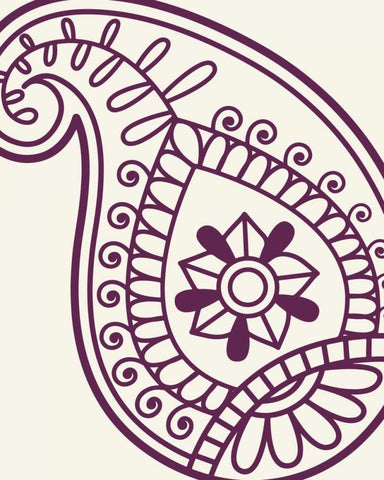 Paisley Feather V Black Ornate Wood Framed Art Print with Double Matting by Robinson, Tamara