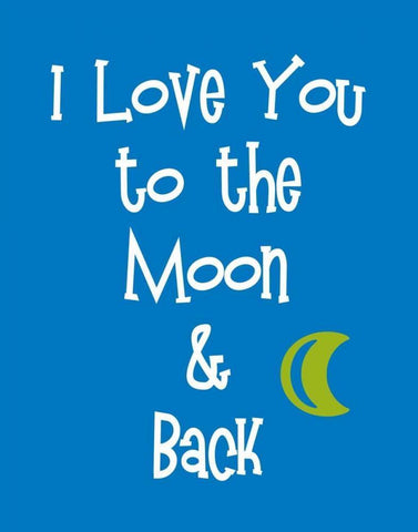 I Love You to the Moon and Back Black Ornate Wood Framed Art Print with Double Matting by Robinson, Tamara