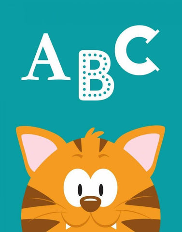 ABC Animals Black Ornate Wood Framed Art Print with Double Matting by Robinson, Tamara