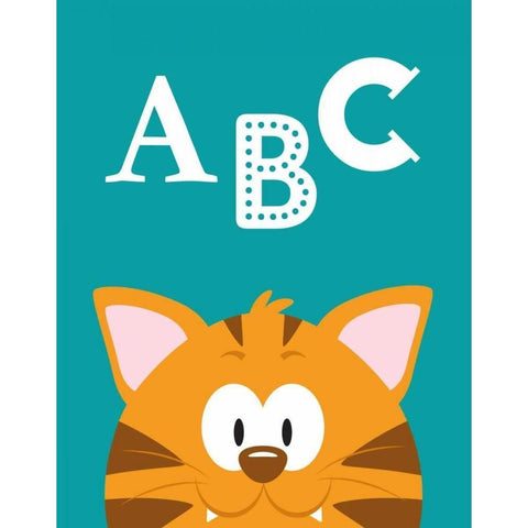 ABC Animals Black Modern Wood Framed Art Print by Robinson, Tamara