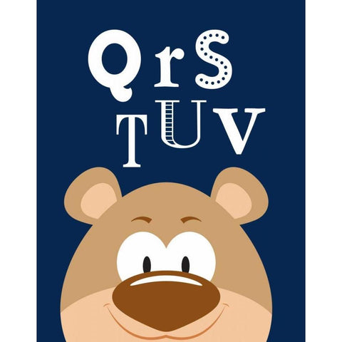 QRSTUV Animals Black Modern Wood Framed Art Print by Robinson, Tamara