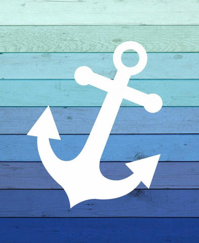 Anchor Ombre Wood Black Ornate Wood Framed Art Print with Double Matting by Robinson, Tamara