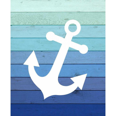 Anchor Ombre Wood Black Modern Wood Framed Art Print with Double Matting by Robinson, Tamara