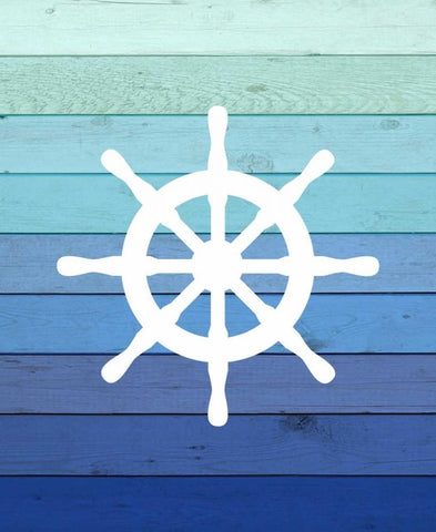 Wheel Ombre Wood White Modern Wood Framed Art Print with Double Matting by Robinson, Tamara