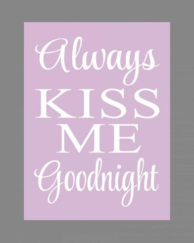 Always Kiss Me Goodnight II White Modern Wood Framed Art Print with Double Matting by Robinson, Tamara