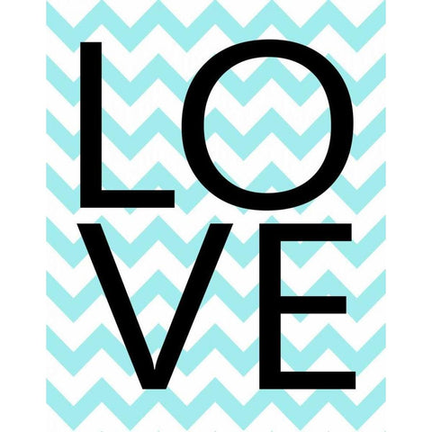 Love Chevron I Black Modern Wood Framed Art Print with Double Matting by Robinson, Tamara