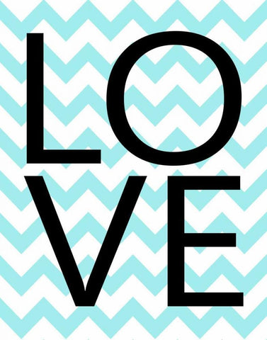 Love Chevron I White Modern Wood Framed Art Print with Double Matting by Robinson, Tamara