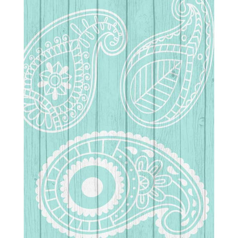 Paisley I Black Modern Wood Framed Art Print with Double Matting by Robinson, Tamara