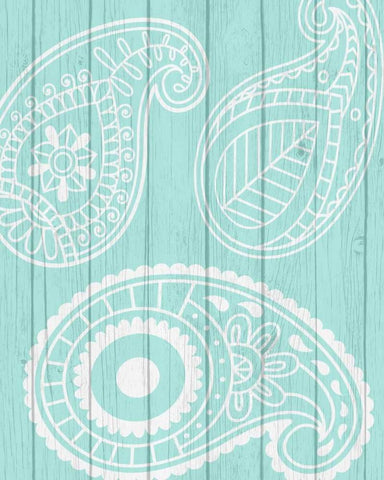 Paisley I White Modern Wood Framed Art Print with Double Matting by Robinson, Tamara