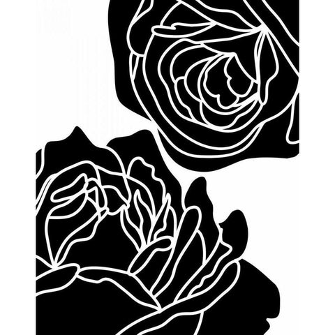 Zoom Flower II Black Modern Wood Framed Art Print by Robinson, Tamara