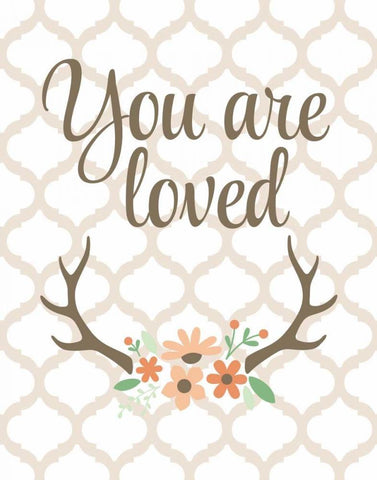 You Are Loved Black Ornate Wood Framed Art Print with Double Matting by Robinson, Tamara