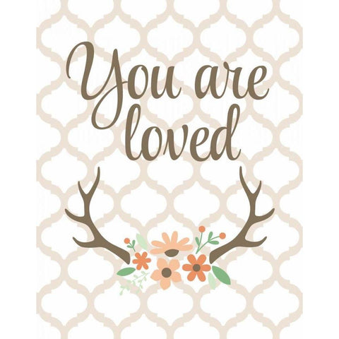 You Are Loved Black Modern Wood Framed Art Print with Double Matting by Robinson, Tamara