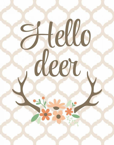 Hello Dear White Modern Wood Framed Art Print with Double Matting by Robinson, Tamara