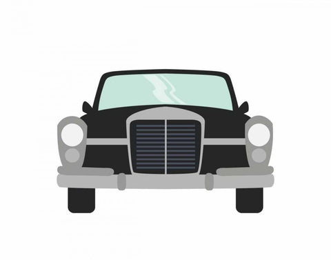 Car III White Modern Wood Framed Art Print with Double Matting by Robinson, Tamara