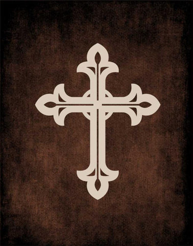 Cross Grunge I Black Ornate Wood Framed Art Print with Double Matting by Robinson, Tamara