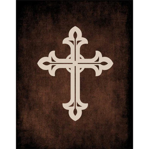 Cross Grunge I Gold Ornate Wood Framed Art Print with Double Matting by Robinson, Tamara
