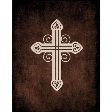 Cross Grunge II Gold Ornate Wood Framed Art Print with Double Matting by Robinson, Tamara