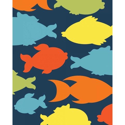 Fish I Black Modern Wood Framed Art Print with Double Matting by Robinson, Tamara