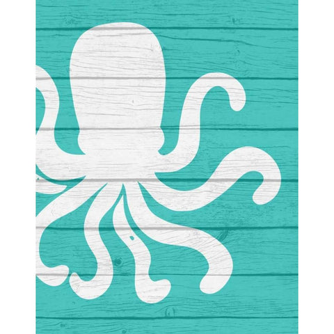 Octopus Black Modern Wood Framed Art Print by Robinson, Tamara