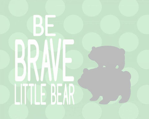 Be Brave Little Bear Black Ornate Wood Framed Art Print with Double Matting by Robinson, Tamara