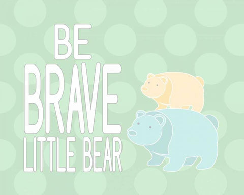 Be Brave Little Bear II White Modern Wood Framed Art Print with Double Matting by Robinson, Tamara