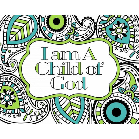 Child of God Black Modern Wood Framed Art Print with Double Matting by Robinson, Tamara