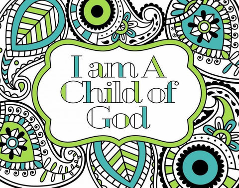 Child of God White Modern Wood Framed Art Print with Double Matting by Robinson, Tamara