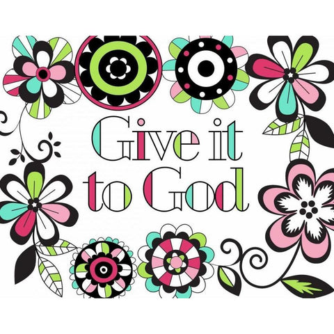 Give it to God Black Modern Wood Framed Art Print by Robinson, Tamara
