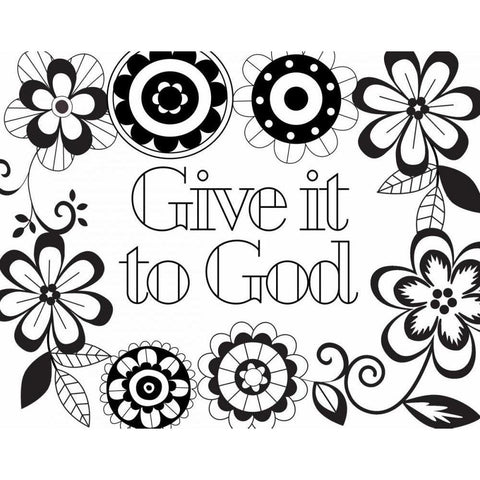Give it to God II White Modern Wood Framed Art Print by Robinson, Tamara
