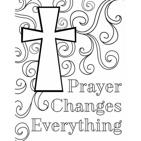 Prayer Changes Everything II White Modern Wood Framed Art Print by Robinson, Tamara