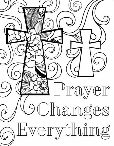 Prayer Changes Everything III White Modern Wood Framed Art Print with Double Matting by Robinson, Tamara