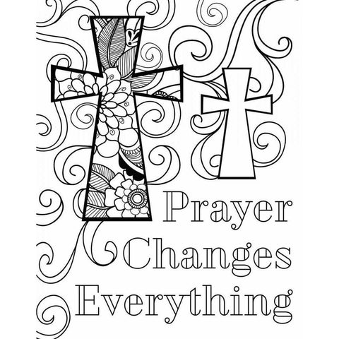 Prayer Changes Everything III White Modern Wood Framed Art Print by Robinson, Tamara